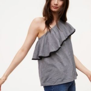 Loft Striped One Shoulder Top